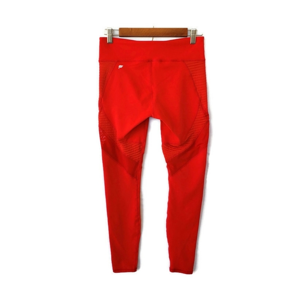 Fabletics Red Mesh Leggings Size: Small - Picture 4 of 7